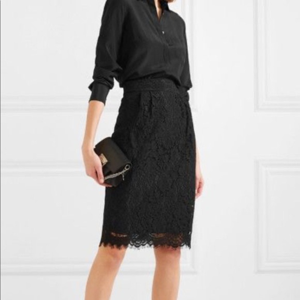 NWT J.Crew Pintucked Pencil Skirt in Lace
